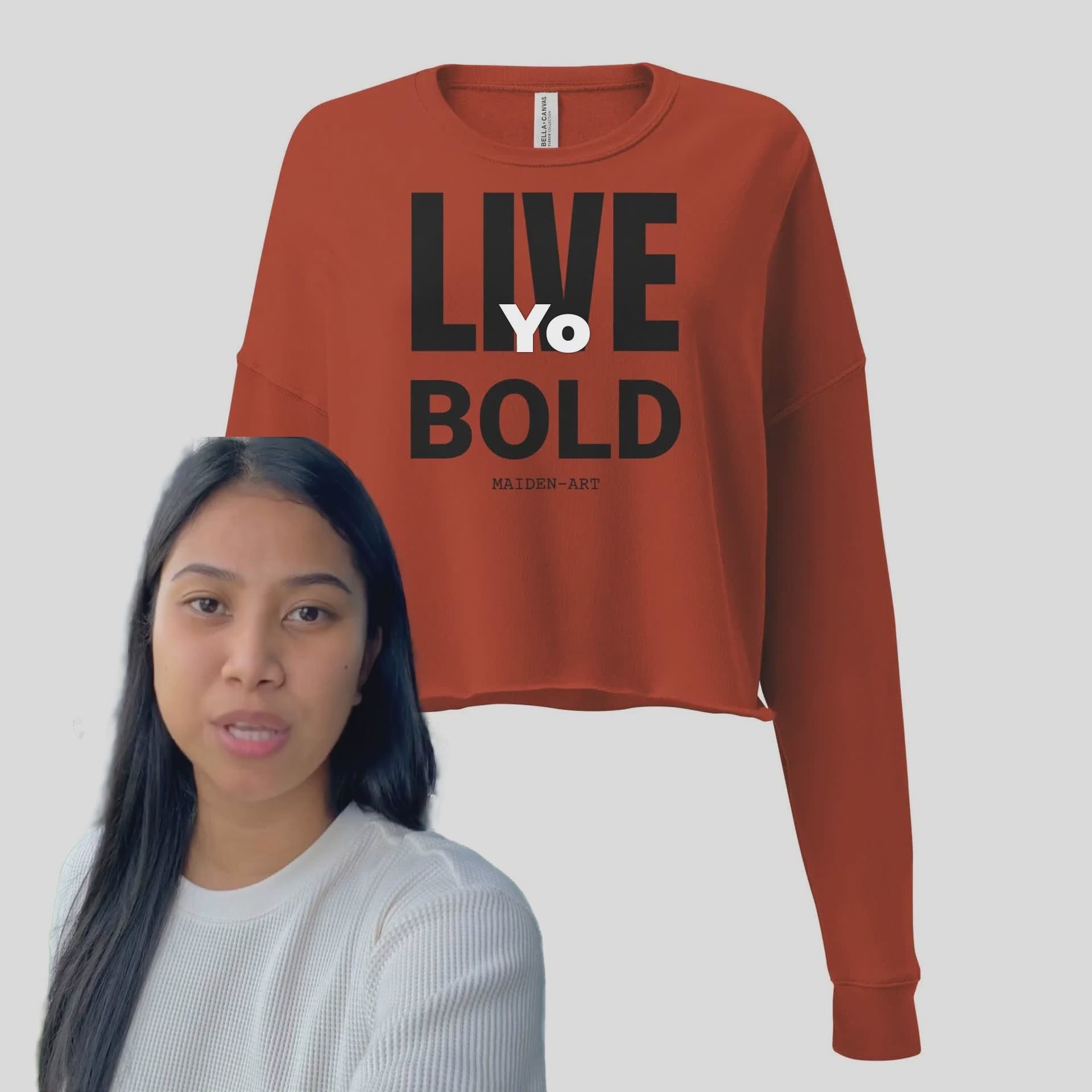 Live Bold Confidence Cropped Sweatshirt