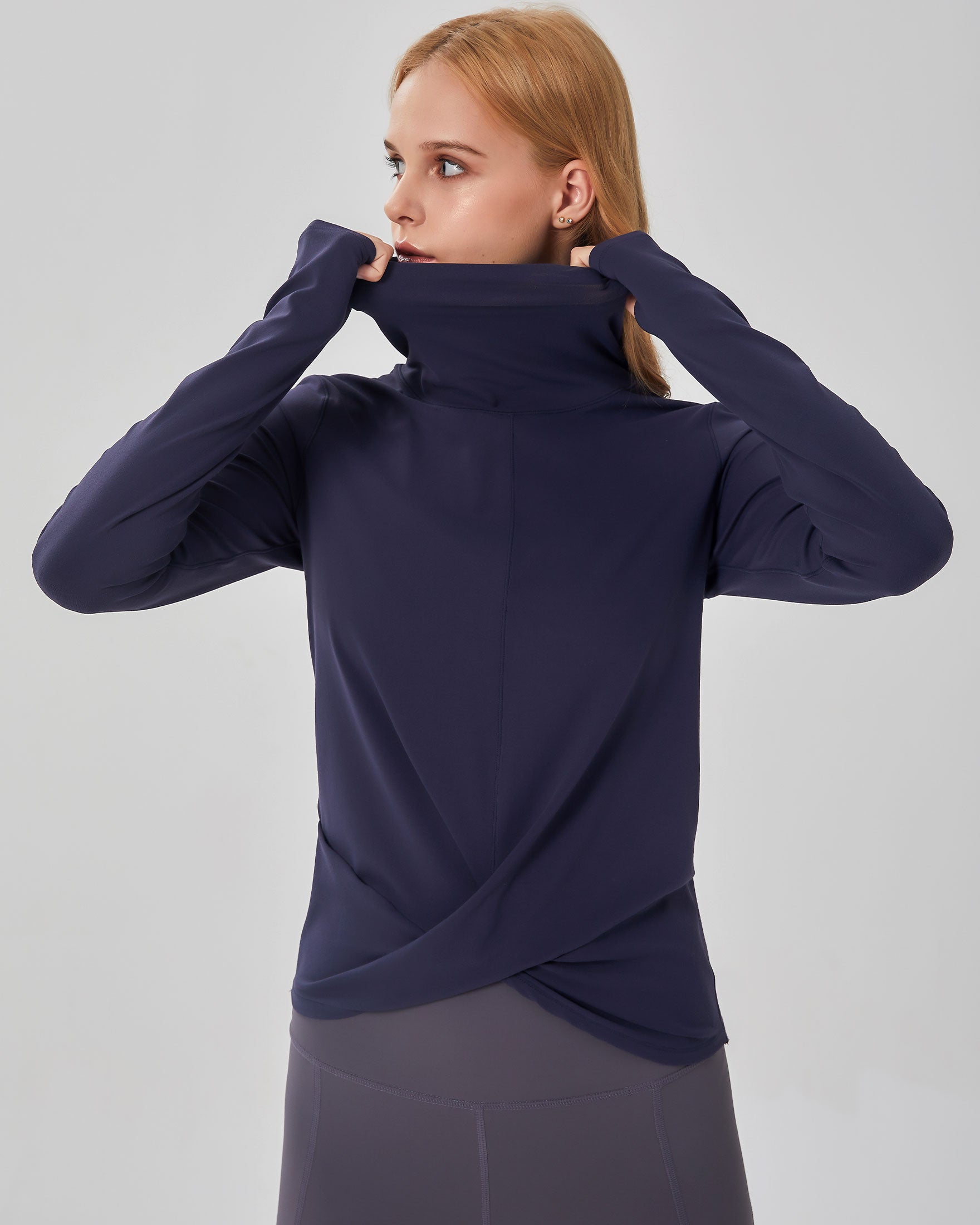 Sexy Strength Activated Bra Cowl Neck Long Sleeve