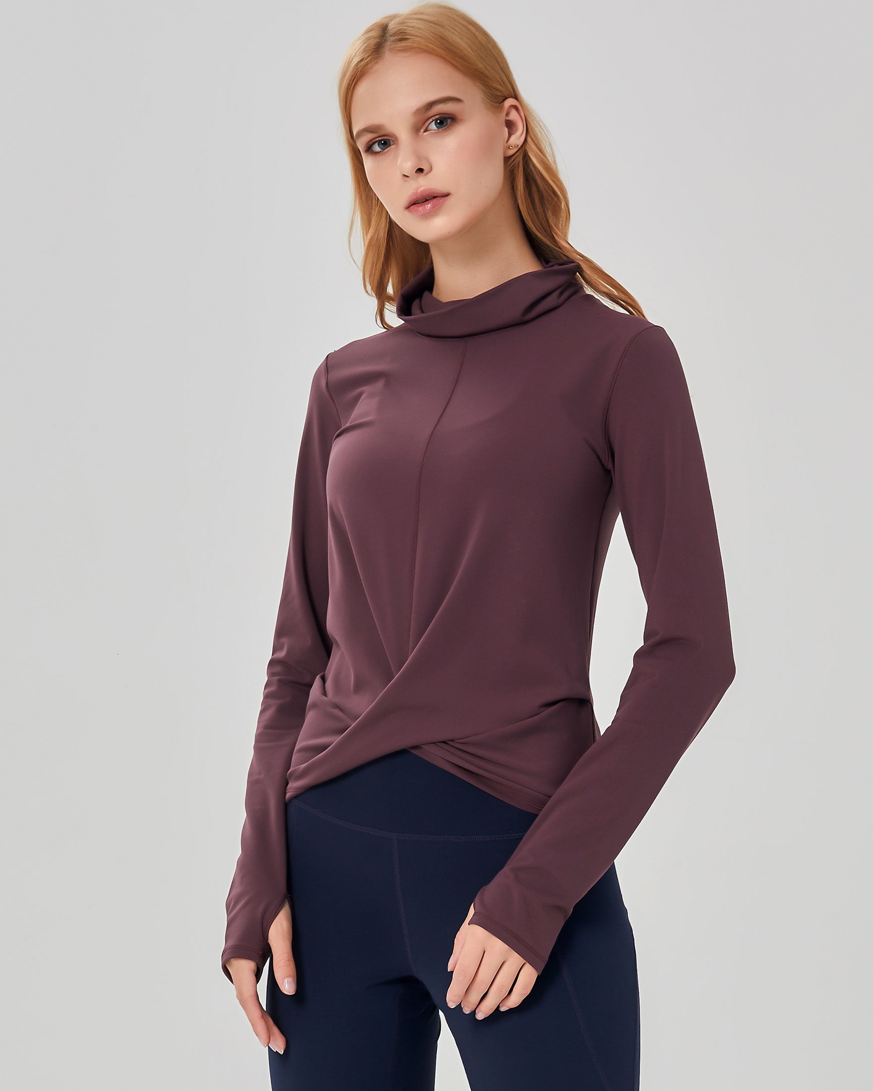 Sexy Strength Activated Bra Cowl Neck Long Sleeve
